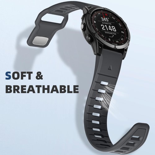 Negatta for Garmin Fenix 7 6 5 Watch Band/Fenix 8 E 47mm Band/Garmin Instinct Watch Bands, Silicon Quick Fit 22mm Band for Garmin Forerunner 965/955/945