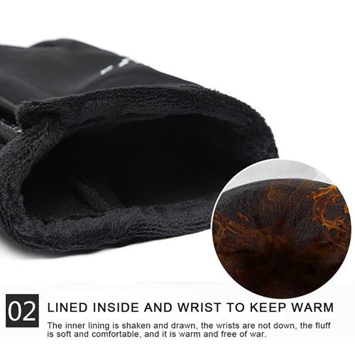 Softfree Winter Gloves with Touchscreen Fingers for Men, Waterproof Warm Glove Cold Weather Driving Gloves Anti-Slip Sports Gloves for Cycling Running Skiing Hiking Climbing (Black,Large)