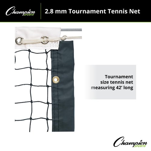 Champion Sports Tournament Polyethylene Tennis Nets, 2.8mm