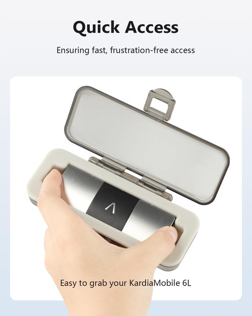 Kardia | Mobile Case for KardiaMobile 6L EKG Monitor - Durable Transparent Black Design with Silicone Pad