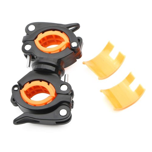 Rowiz Flashlight Holder, 360 Degree Rotation Bicycle Bike LED Light Torch Mount Clamp Clip Holder Grip Bracket, Bike Flashlight Mount, Pack of 4