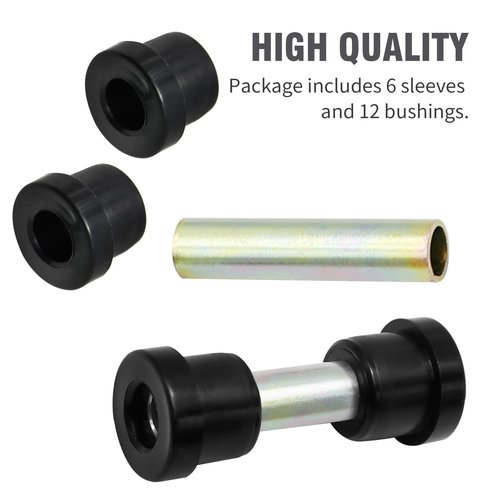 Zreneyfex Rear Leaf Spring Bushing & Sleeves Kits 6 pack Replacement for Club Car DS Golf Cart 1981-up, Replacement for EZGO TXT/Medalist 1994-up