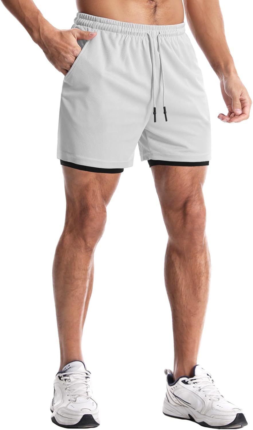 Aolesy Men's Gym Shorts - Lightweight 5”/7” Running Shorts with Liner & 5 Pockets for Ultimate Comfort