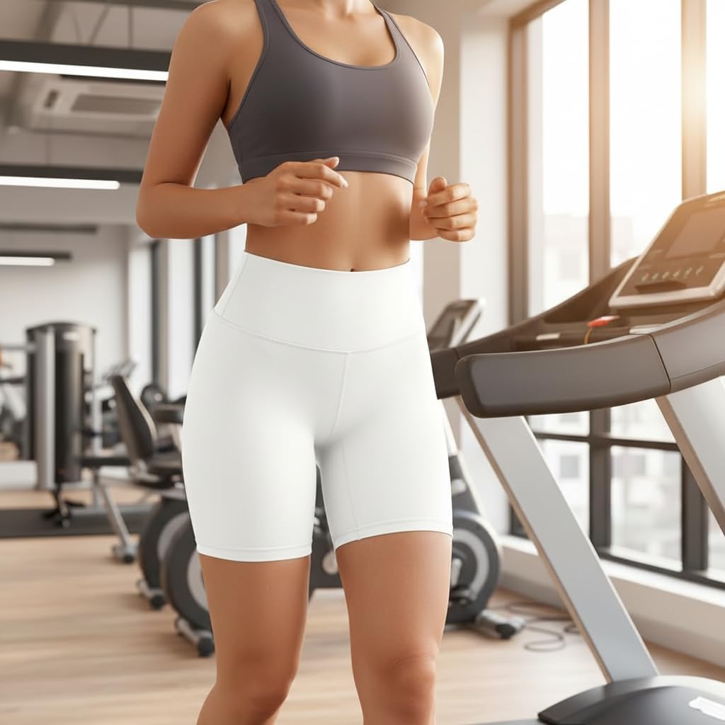 Skiennix High Waisted Biker Shorts for Women - Tummy Control Yoga & Gym Spandex | 5" Length