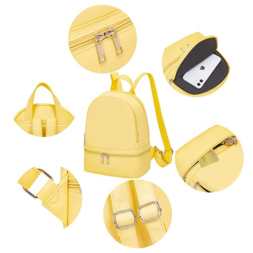 YiXiamo Cute Fashion Mini Backpack Leather for Women (yellow1)