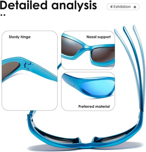 Kimorn Y2K Wrap Around Polarized Sunglasses - Stylish Oval Sport Shades for Men & Women | K1273