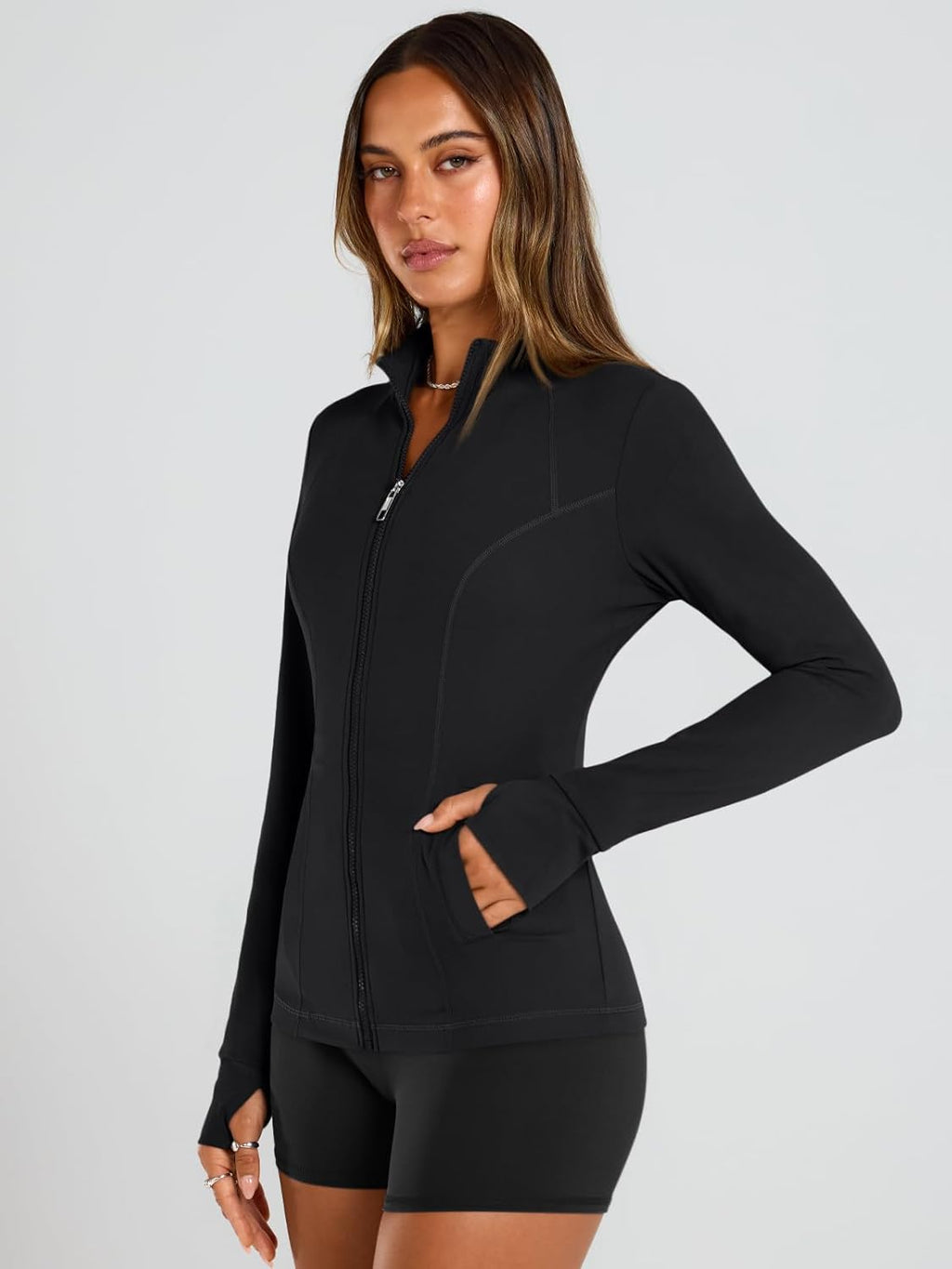 Trendy Queen Lightweight Zip-Up Jacket - Women's Athletic Hoodie with Pocket | Fitted Spring Gym Wear