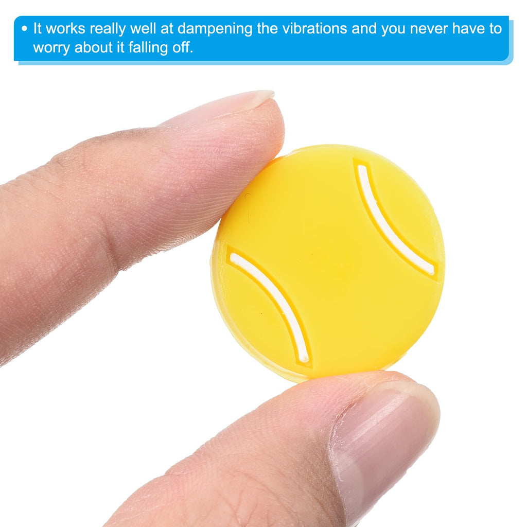 PATIKIL Tennis Racket Vibration Dampener, 8 Pack Tennis Racket Damper Silicone Racket String Shock Damping Absorber for Tennis Racket and String, Yellow