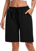 ASIMOON Women's Bermuda Shorts - Casual Athletic Lounge Shorts with Pockets | Loose Fit, Comfortable Design