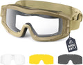 ANSI Z87.1 Certified Airsoft Goggles - Anti-Fog, Impact Resistant Tactical Shooting Glasses