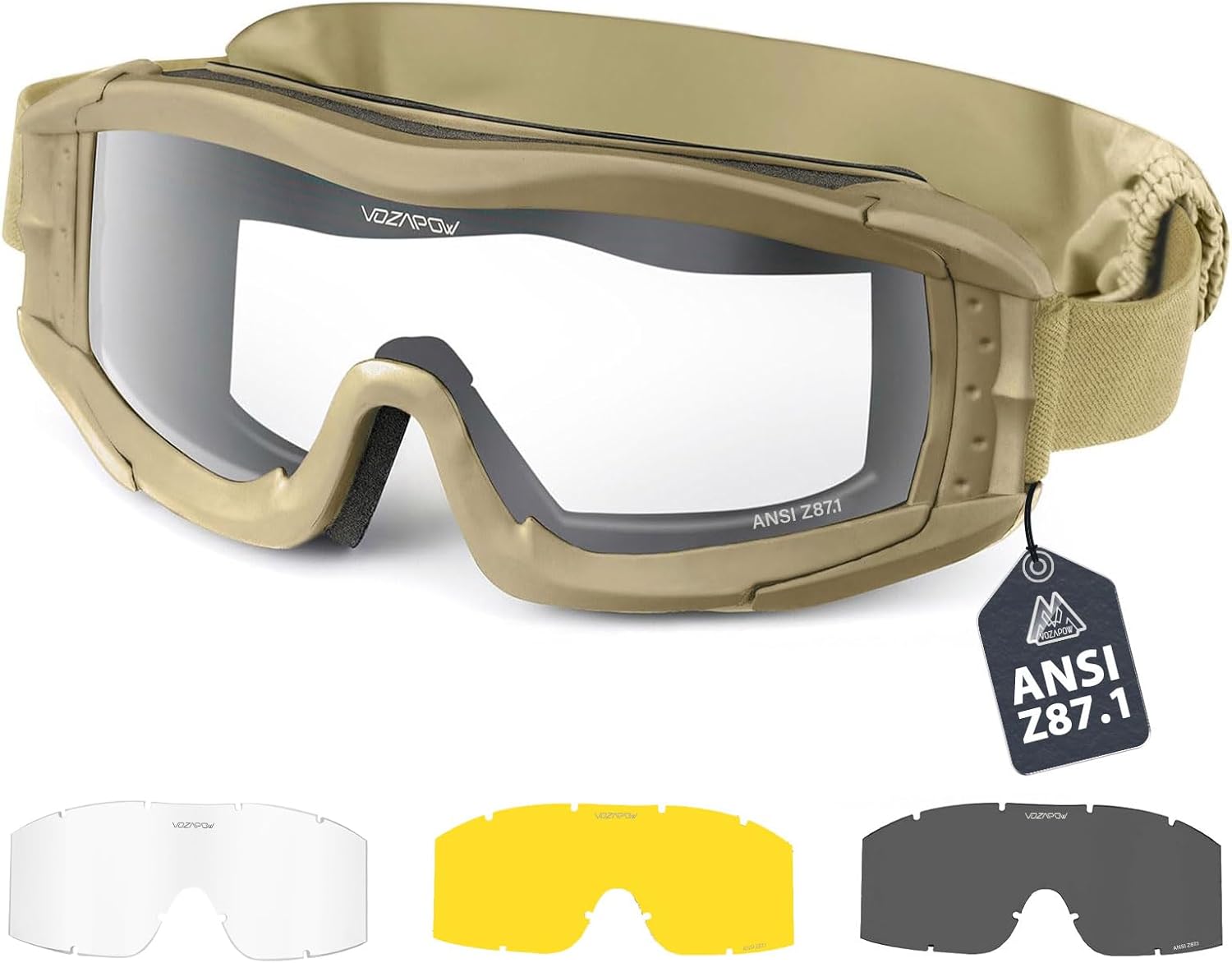 Airsoft Goggles - ANSI Z87.1 Certified Anti-Fog Safety Glasses | Impact Resistant Tactical Design
