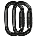 S.E.PEAK UIAA & CE 24kN Oval Climbing Twist Clip for Outdoor Activities, Stormproof, Hiking, Mountaineering, Climbing, Camping, Fishing, Hunting, Skiing, Snowshoeing,Black,2pc
