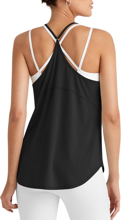 G4Free Women's Athletic Tank Top - Lightweight Racerback Gym & Pilates Y-Back | Loose Fit Running Top