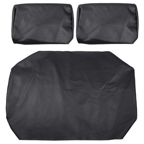 CARBBIA 3Pcs Black Golf Cart Seat Cover PRE-2000 Leather Seat Cover Compatible with Club Car Front Microfiber Leather Bottom Seat Cover Back Seat Cover