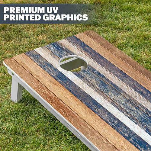 Rustic Cornhole Board Set 4x2 ft - Ultra Durable, All-Weather Regulation Size