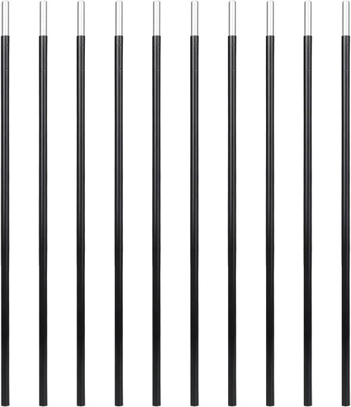 Aluminum Tent Pole Segments - Black 7001 T6 Heated Aluminum Alloy, 9.5mm Outer Diameter for Repair