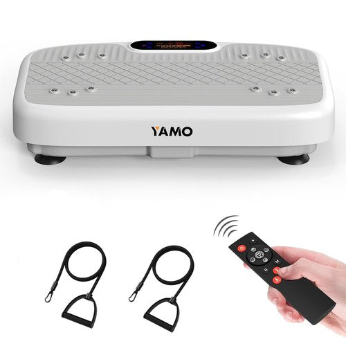 YAMO Vibration Plate Exercise Machine, Vibrating Plate for Lymphatic Drainage Weight Loss, 330lbs Capacity Whole Body Shaking Workout Fitness Platform for Women Men