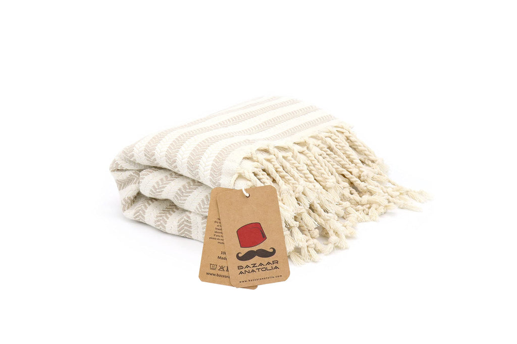 Bazaar Anatolia Turkish Beach Towel 100% Cotton Bath Towels Oversized Quick Dry Farmhouse Decor Sheets Bathroom Towels Sand Free Camping Blanket 71x39 inches - Ethnic Green
