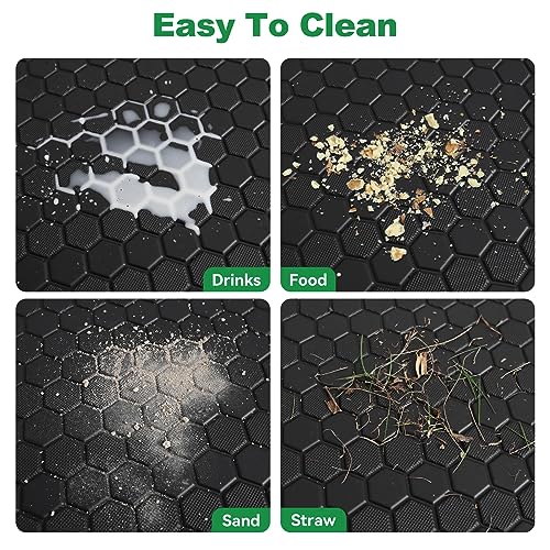 Golf Cart Floor Mat Anti-Slip Hexagonal Pattern Black Trim for Club Car Precedent & Onward