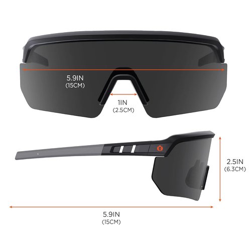 Ergodyne Skullerz Aegir Safety Glasses - ANSI Z87.1+ Certified Protection | Durable & Comfortable Fit