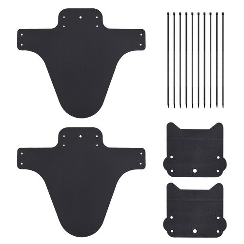 BlingKingdom 2pcs Mountain Bike Fender, Front and Rear Compatible Bicycle Mudguard, Fits 26", 27.5", 29", Plus Size and Fat Bike Wheel Sizes (Black)