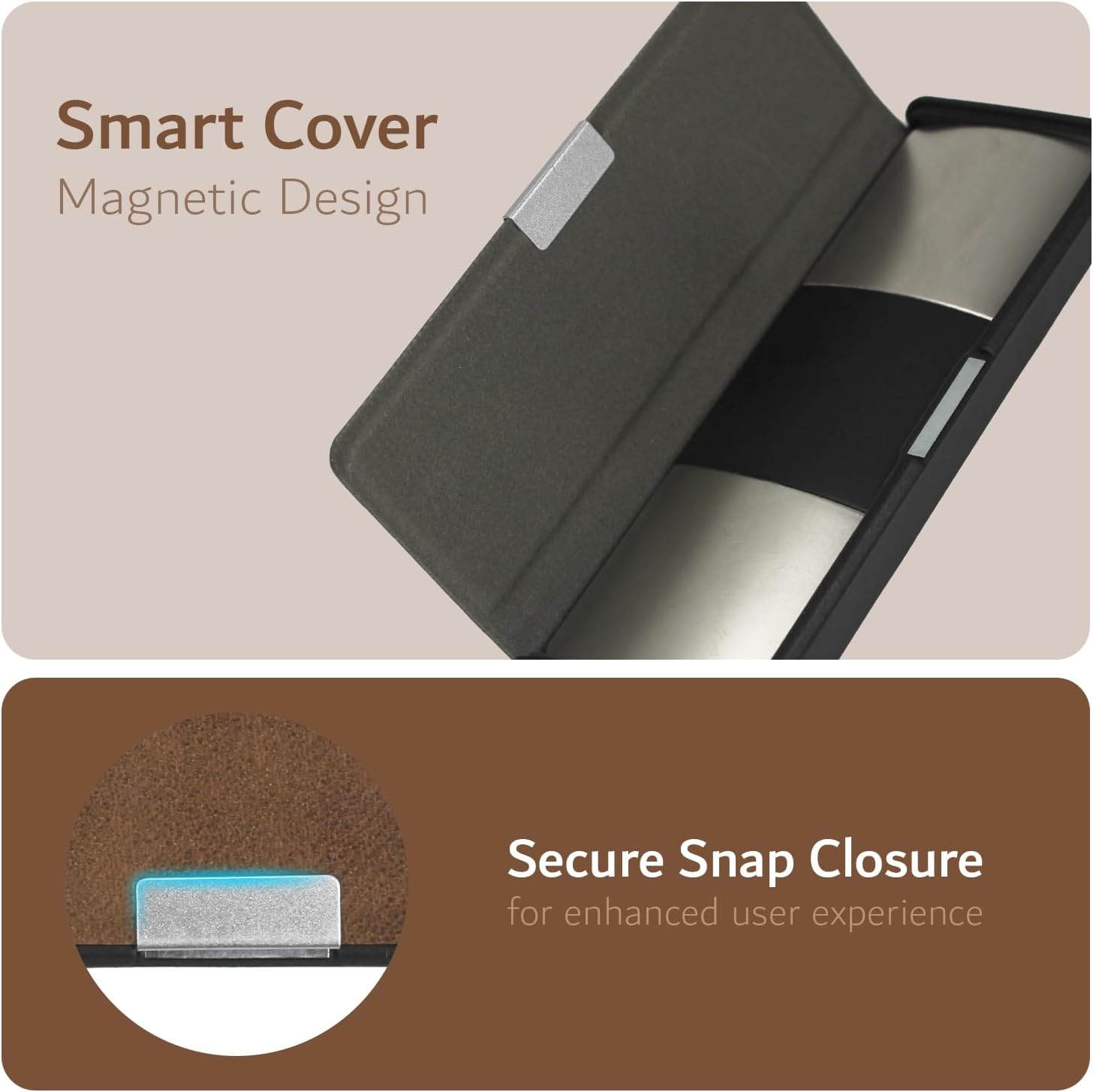 TUDIA Travel Leather Case for KardiaMobile 6L - Durable Magnetic Closure & Key Holder | Slim Brown Design
