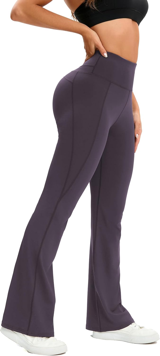 Skiennix Flare Leggings - High Waisted Yoga Pants with Tummy Control | Casual Bell Bottoms