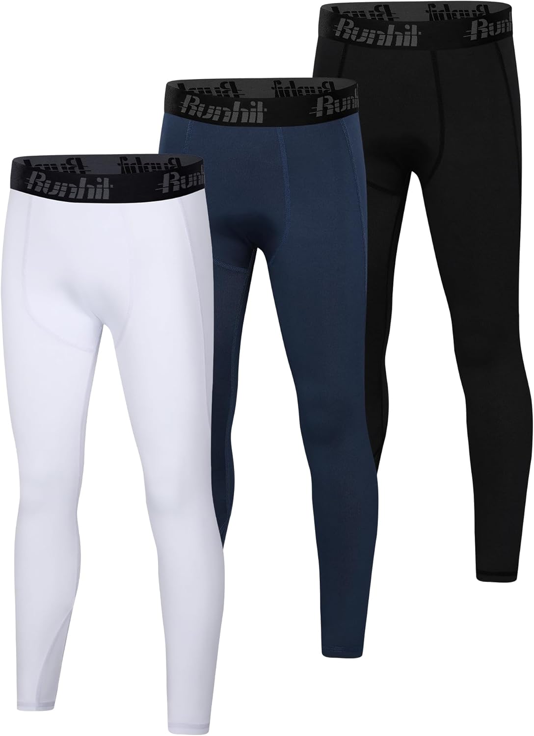 Runhit Boys Compression Leggings - Youth Athletic Tights for Basketball | Base Layer Sports Pants