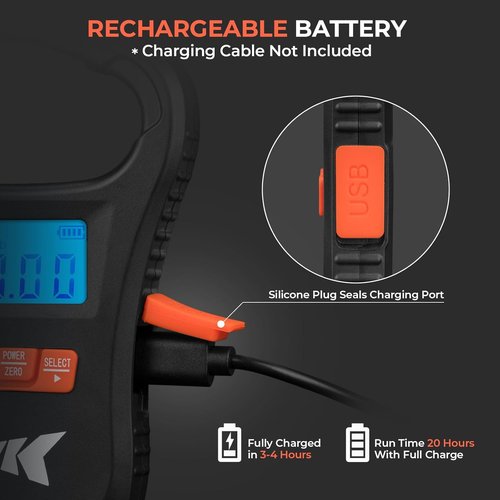 KastKing ToughTide Fishing Scale - Ultra-Thin Digital Design, 65lb Capacity, USB Charging, LCD Display