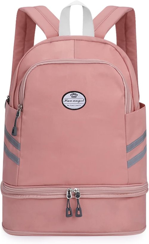 HUA ANGEL Multi-Purpose Nylon Travel Backpack - Foldable Women's Gym Pack with Shoe Compartment | 20-30L