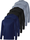 OYGSieg Long Sleeve Shirts for Men - Moisture-Wicking UPF SPF Sun Protection Workout Tees | 6 Pack