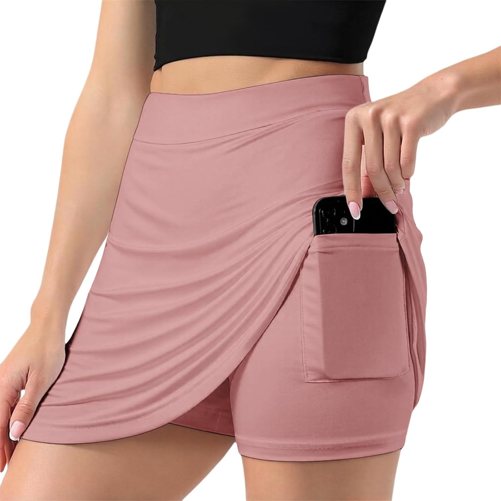 Skiennix Women's Tennis Skirt - High Waisted A-Line Golf Skort with Pockets | Lightweight & Flowy