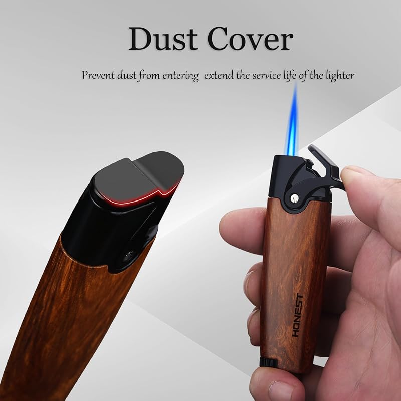 Honest Butane Torch Lighter Adjustable Refillable Pocket Torch - Black Marble