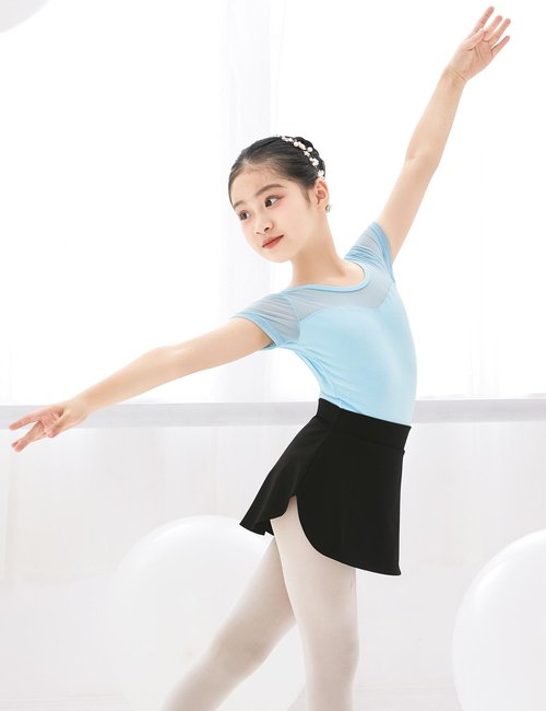 Avrigir Black Opaque Little Girls Ballet Skirts Pull on Short Mini Dance Skirt for Kids