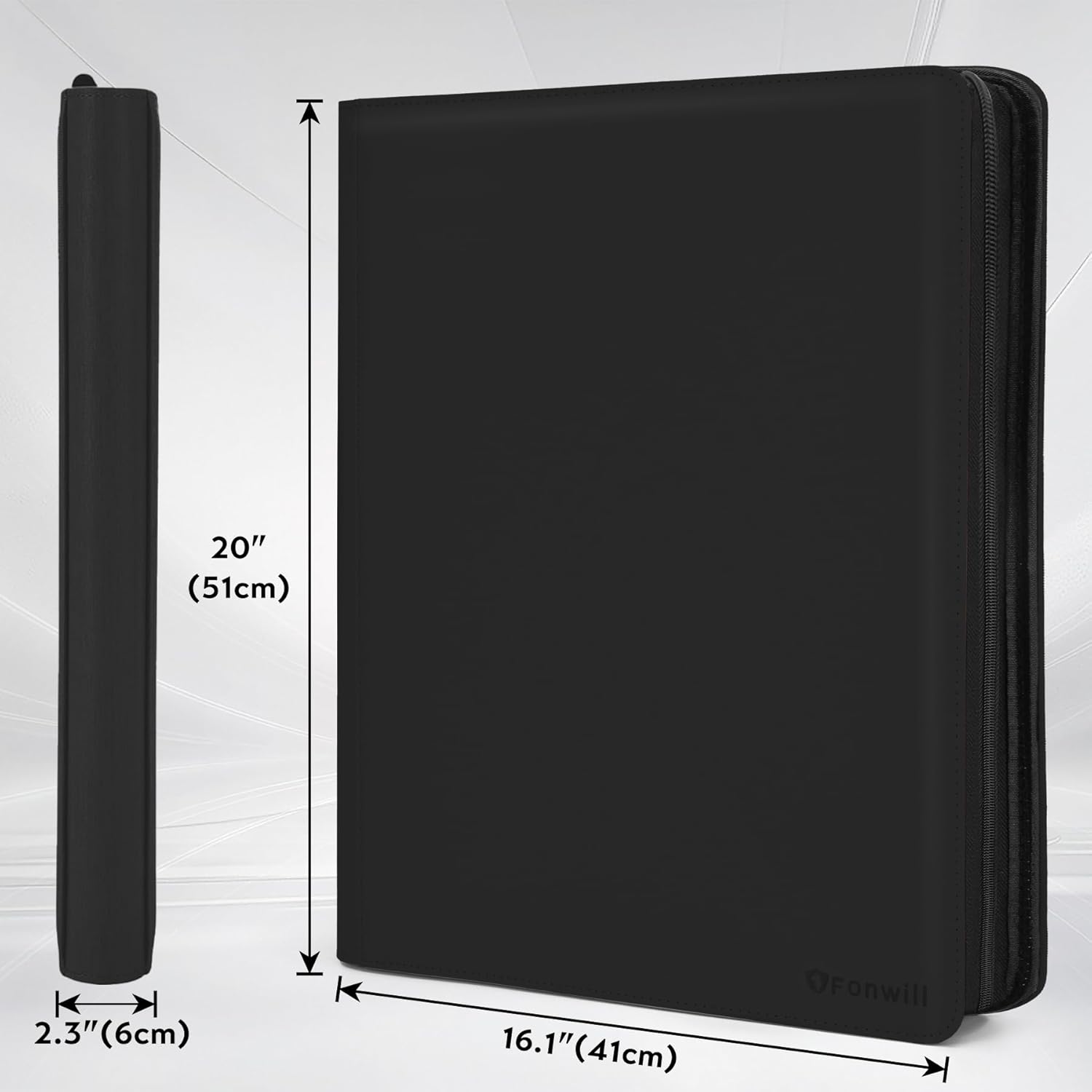 Skiennix Toploader Binder - 16 Pocket Card Holder for 3" x 4" Rigid Cards | Holds 640 Top Loaders (Black)
