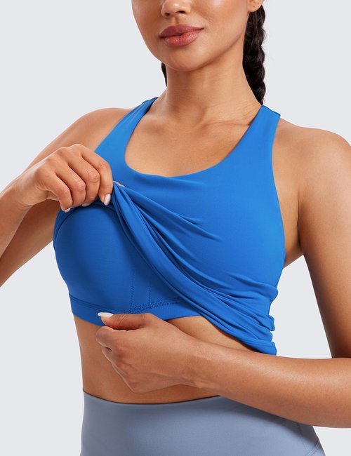 CRZ YOGA Butterluxe Racerback Workout Tank Tops for Women - Padded Spandex Yoga Shirts