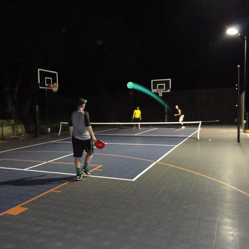 Aolowewin Glow in The Dark Pickleball Balls, 40-Holes USA Pickleballs (USAPA) Spec, Day and Nighttime Practice Pickle Balls, Fluorescence Fluorescent Glow, with UV Flashlight & Mesh Bag