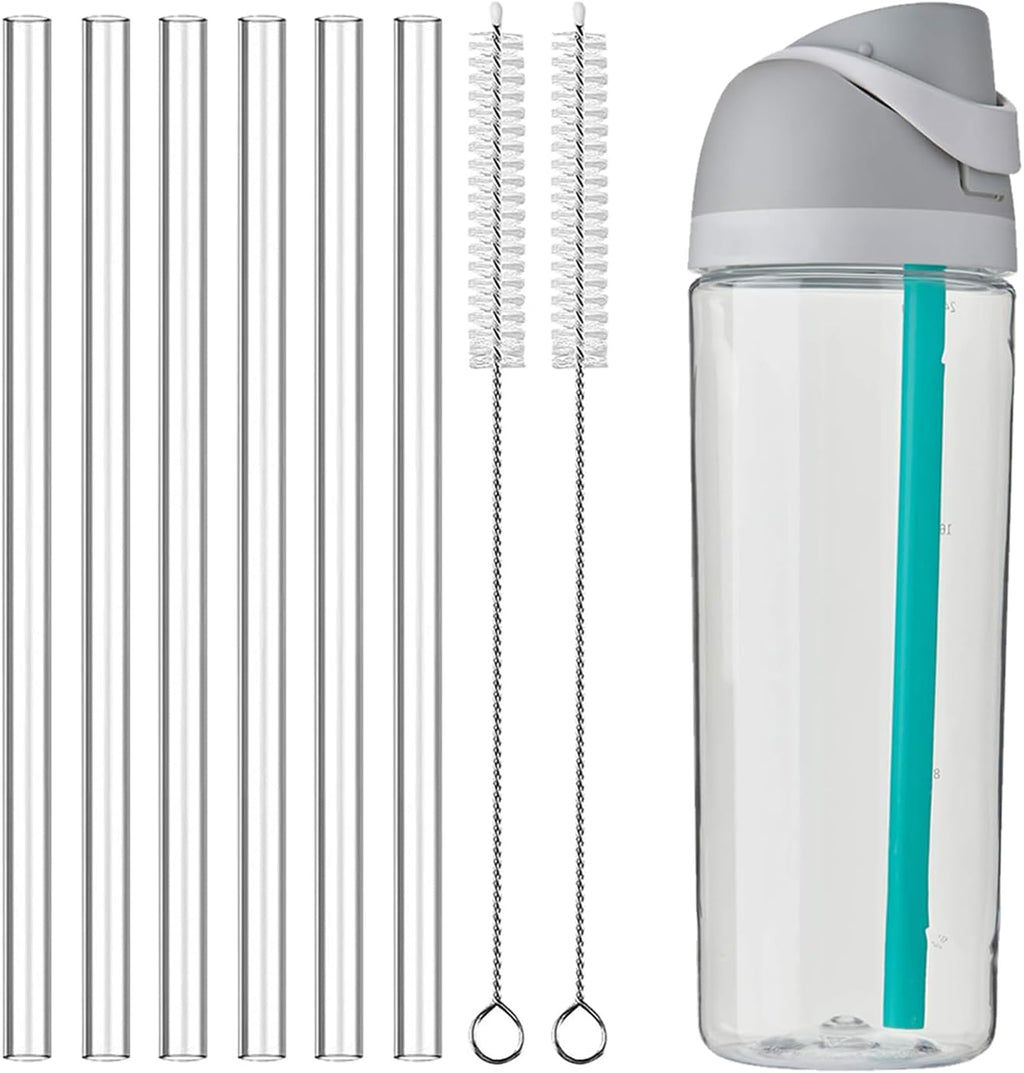 Owala 25 oz Water Bottle Straws - BPA-Free Reusable Transparent Straws with 2 Cleaners | 6-Pack