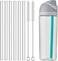 Owala 25 oz Water Bottle Straws - BPA-Free Reusable Transparent Straws with 2 Cleaners | 6-Pack