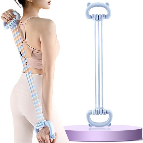 Resistance Bands with Handles, Adjustable Figure 8 Exercise Bands Set 15-90LBS, 6 Tube Heavy Duty Workout Bands for Women, Home Gym, Physical Therapy, Strength Training & Full Body Fitness (Blue)