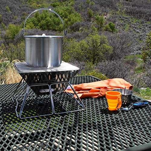 Outdoor Camping Cooking Pot Set 8.5 Quarts Lightweight Aluminum with Lid & Folding Handle