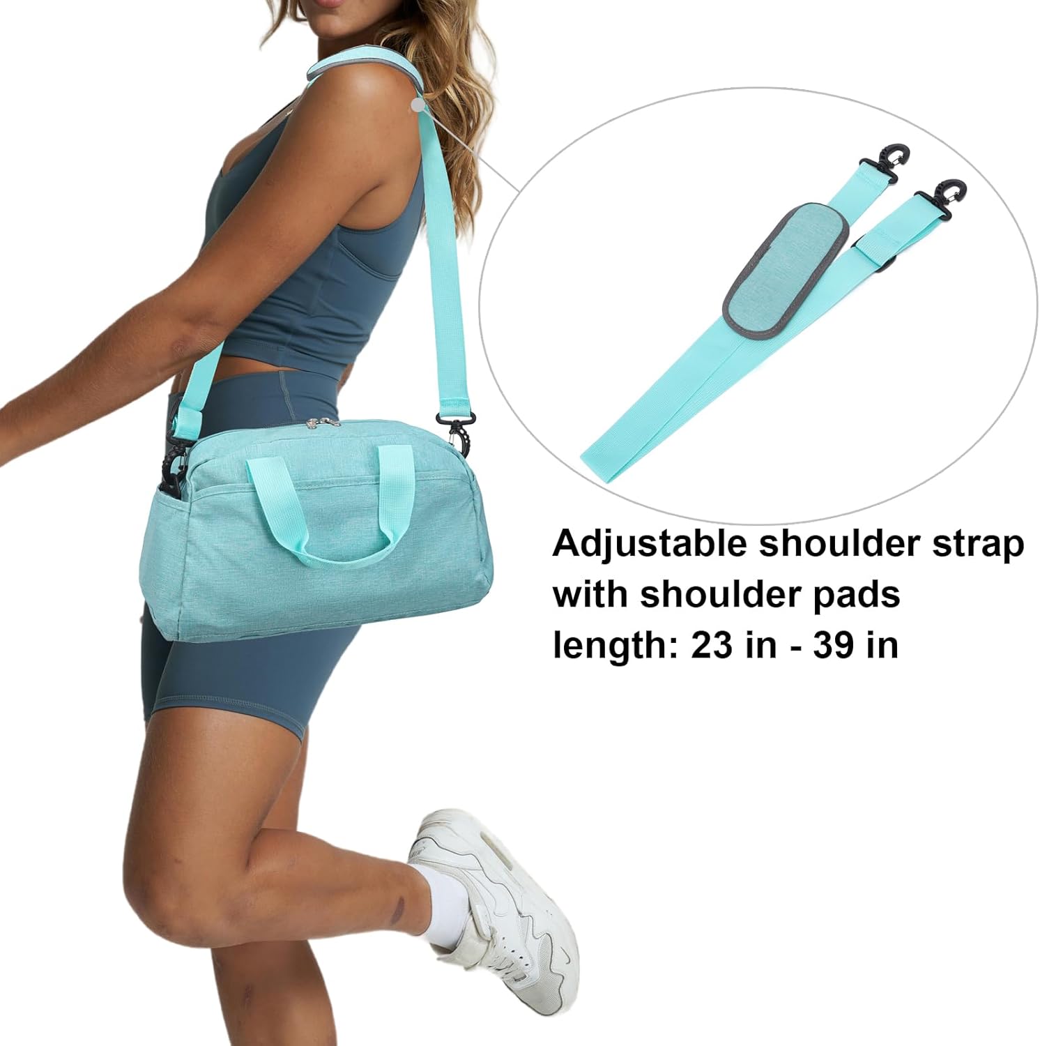 Skiennix 14-Inch Mini Duffel Bag - Lightweight Gym Bag for Travel | Stylish Light Green Design