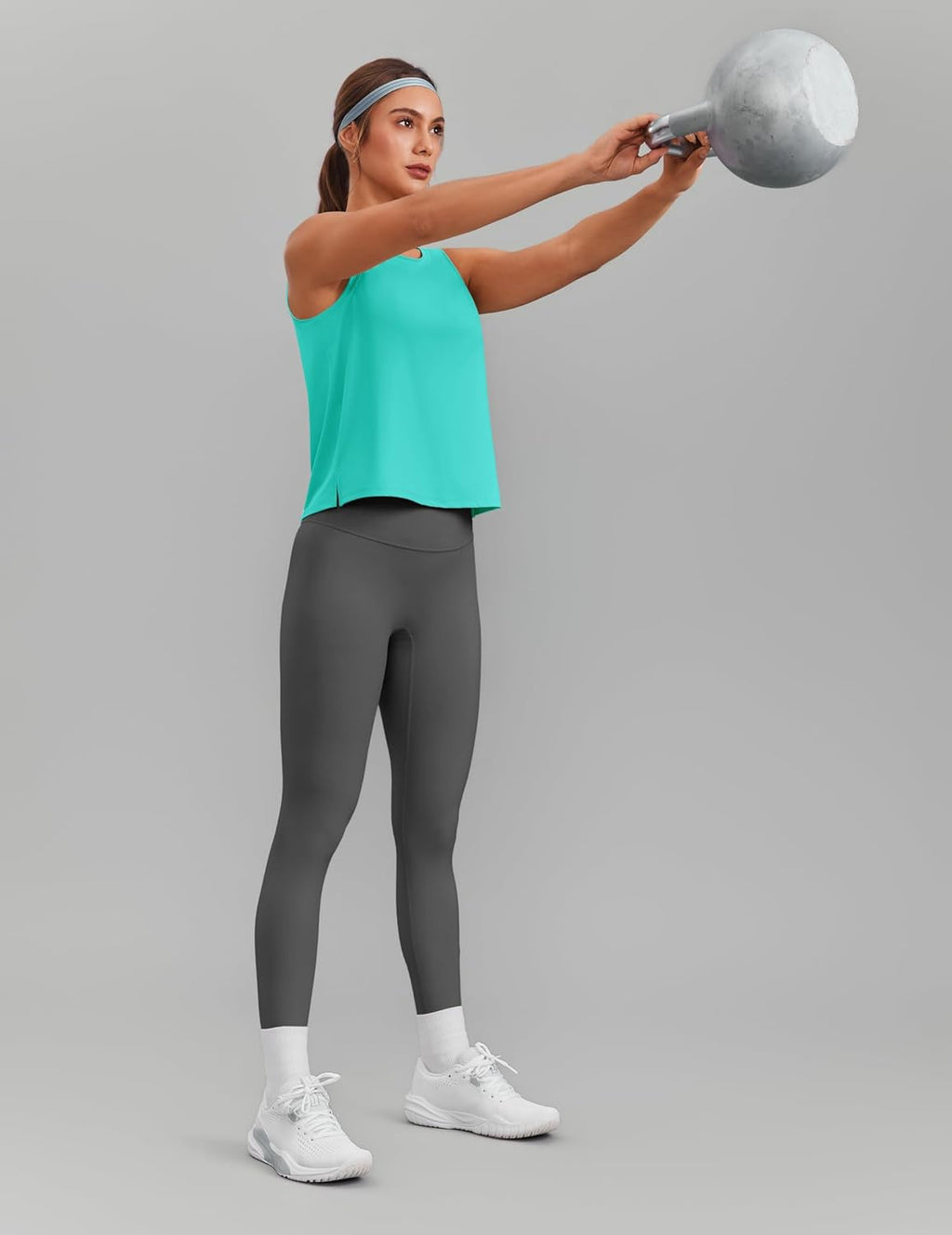 PINSPARK Ice Silk Workout Tank Tops - UPF50+ Quick Dry Cropped Design for Gym & Summer Activities
