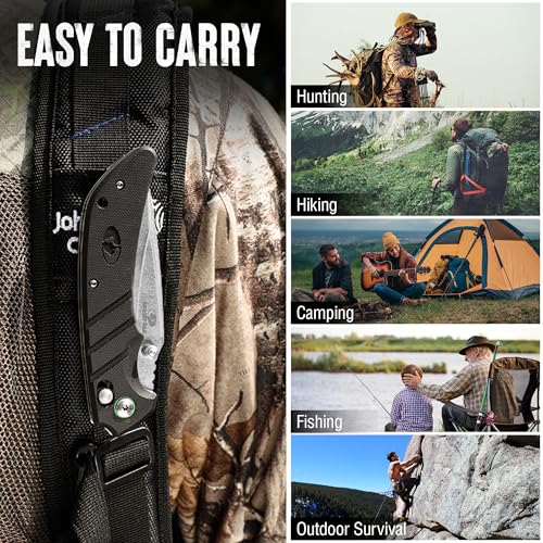 Mossy Oak Folding Pocket Knife Black 4-inch Stainless Steel Blade, EDC Outdoor