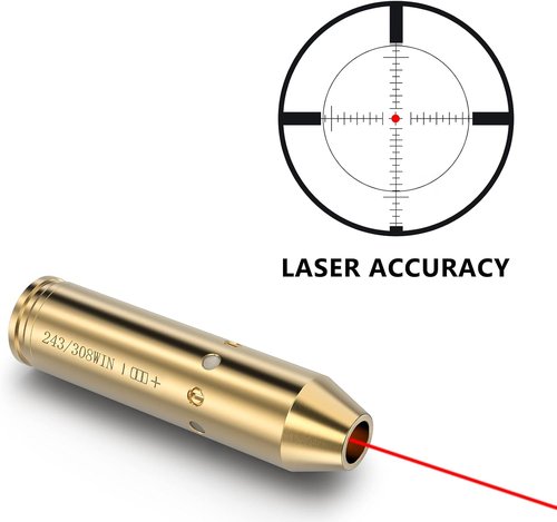 MidTen .243 308 Bore Sight Laser - Precision Red Dot Boresighter with Batteries Included