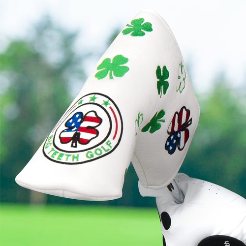 BIG TEETH Golf Blade Putter Cover Headcover Club Protector Magnetic Bar Closure Lucky Putter Cover