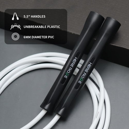 Hererope 6MM PVC Jump Rope - Unbreakable Handles for Speed & Tricks | Adjustable for Indoor & Outdoor Fitness