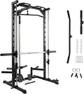 RitFit Smith Machine Power Rack - Versatile LAT Pull Down System & Barbell Training Attachments