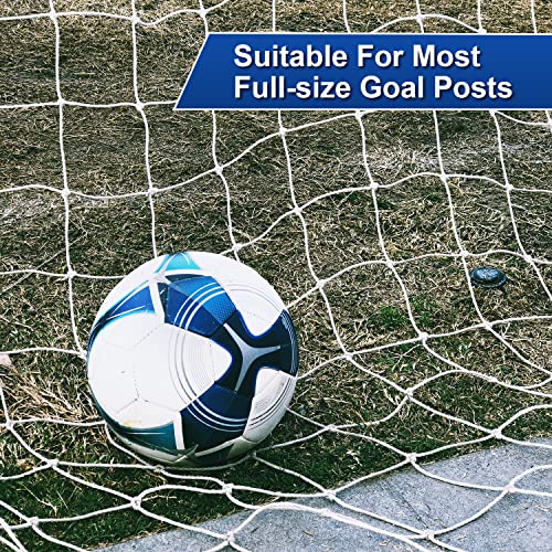 White 20ft x 6.5ft Soccer Goal Net Set Heavy Duty Replacement for Standard Goals