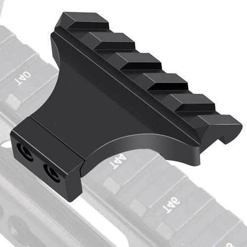 LONSEL 45° Picatinny Offset Rail Mount - Low Profile Aluminum Adapter for Flashlight & Laser Sight